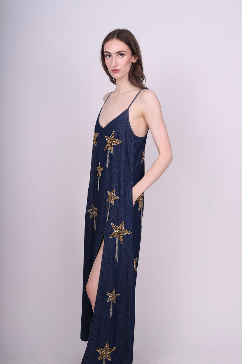 Any Old Iron Denim Golden Star Dress