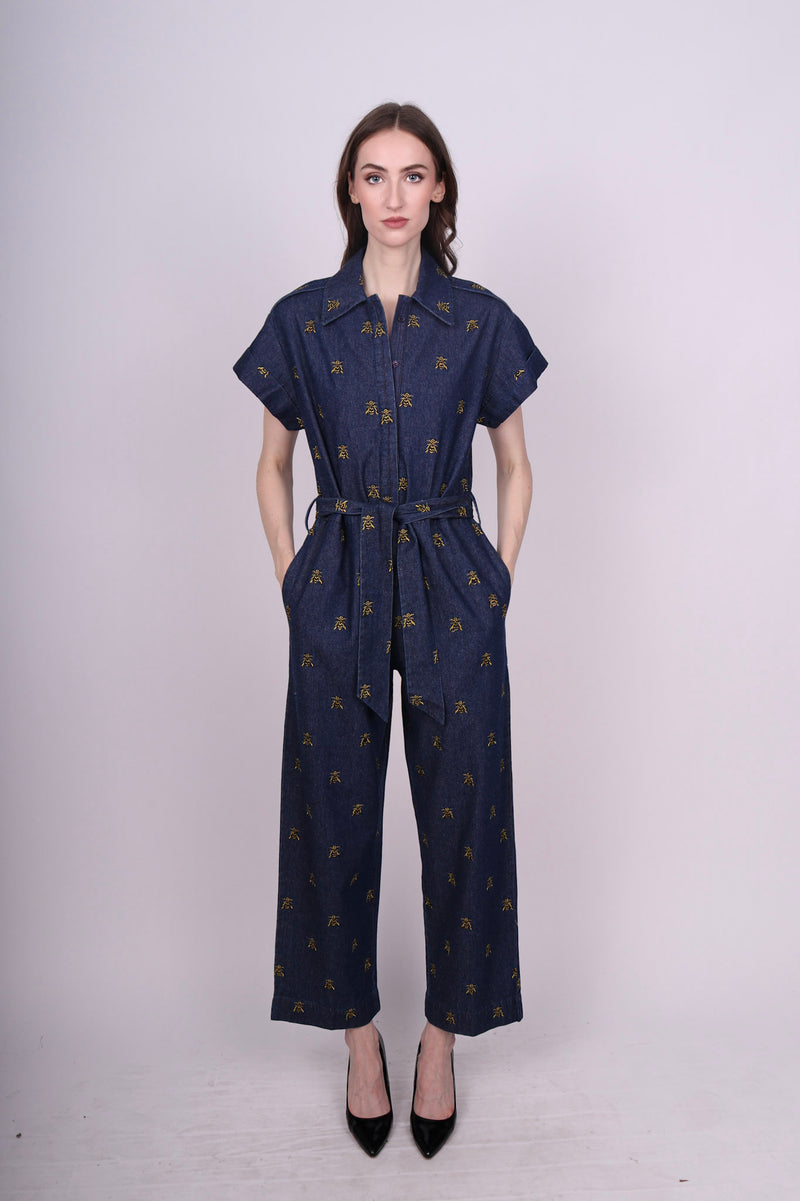 Any Old Iron Wasp Denim Jumpsuit