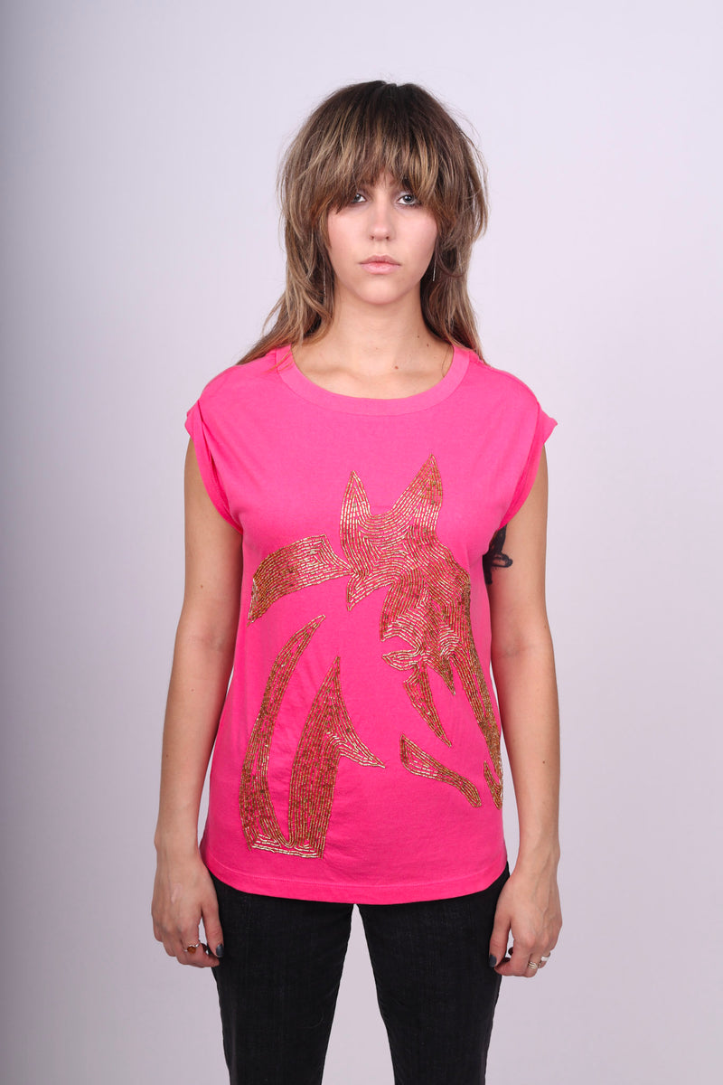 Any Old Iron Pink Horse Head T-Shirt
