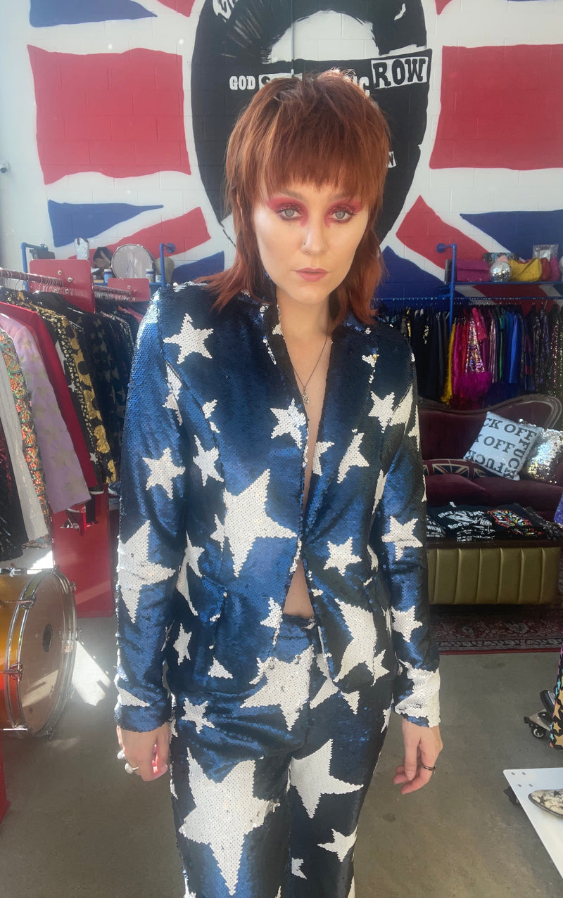 Any Old Iron Blue Sparkle Star Suit