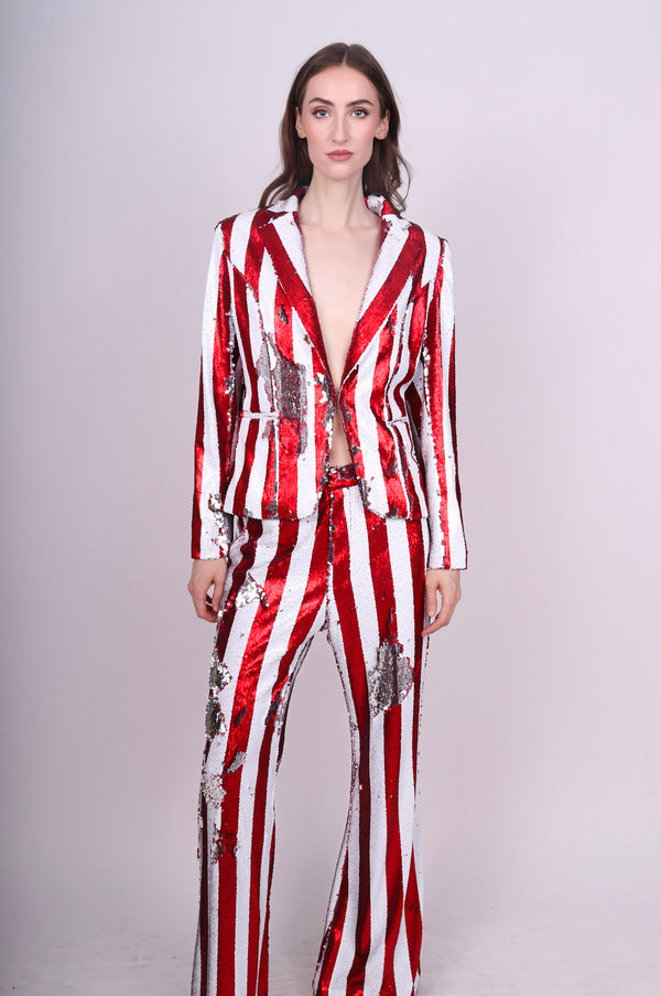 Any Old Iron Red Stripped Suit