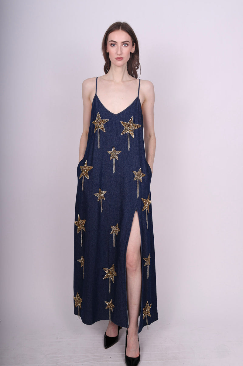 Any Old Iron Denim Golden Star Dress