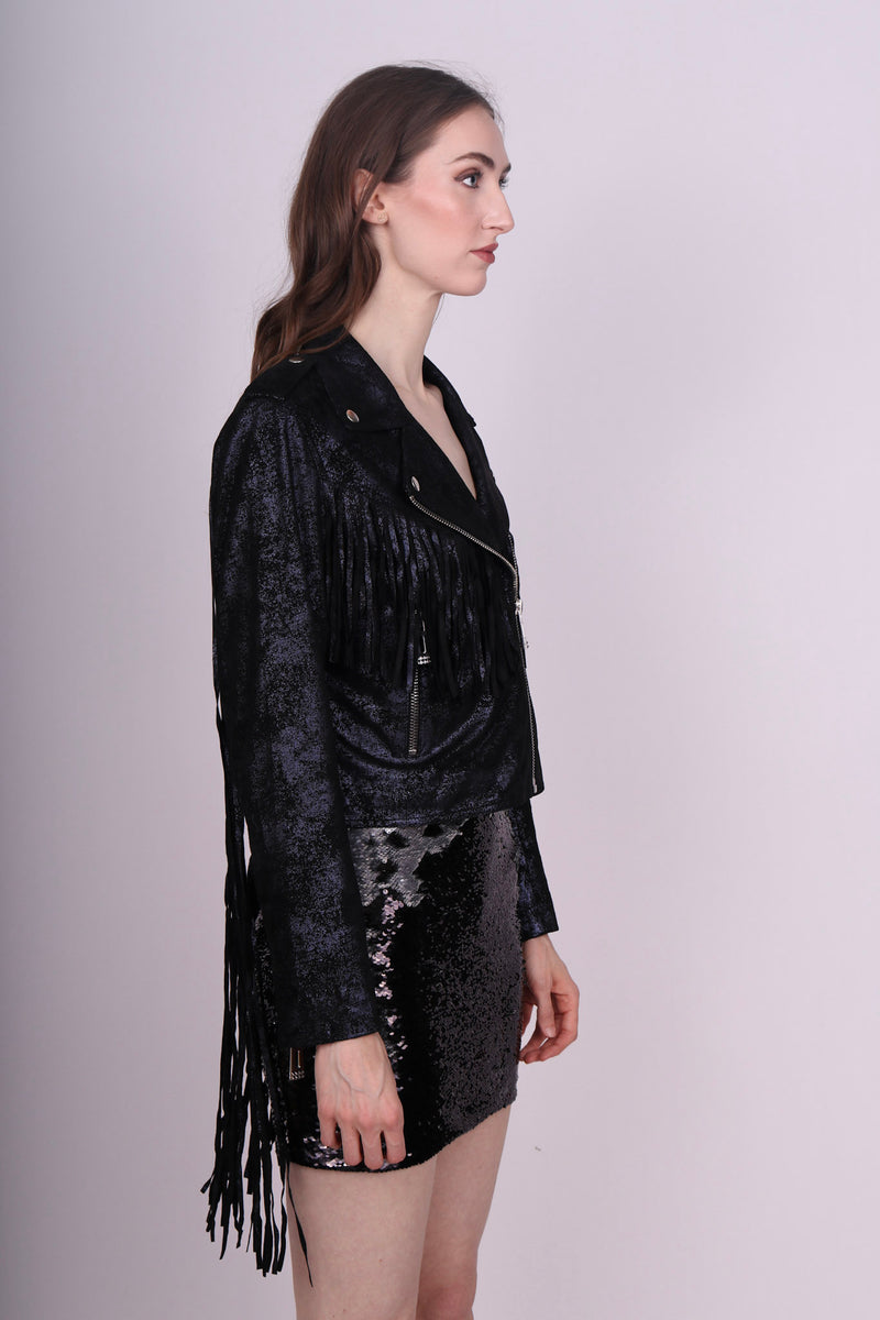 Any Old Iron Super Starstruck Fringe Moto Jacket