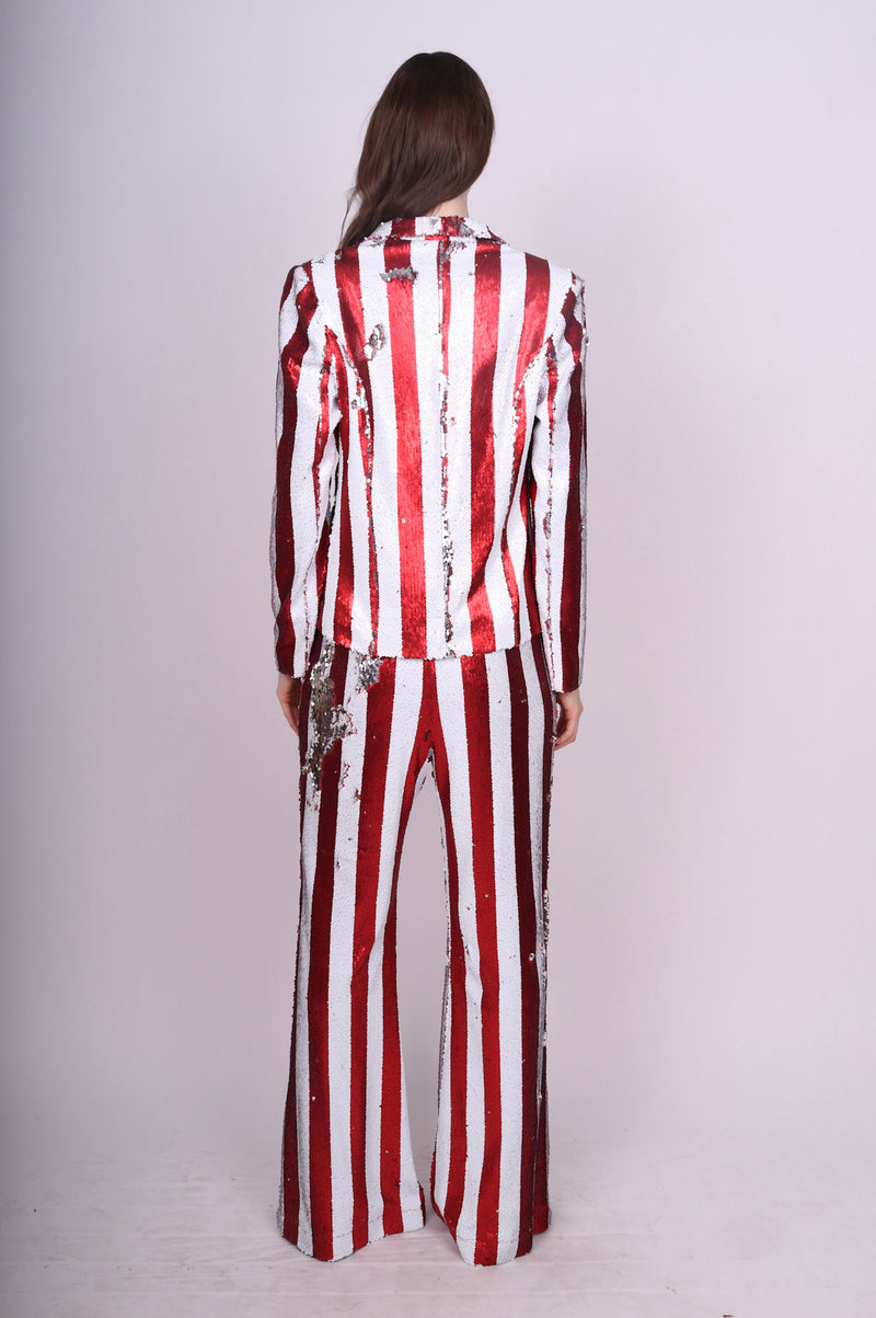Any Old Iron Red Stripped Suit