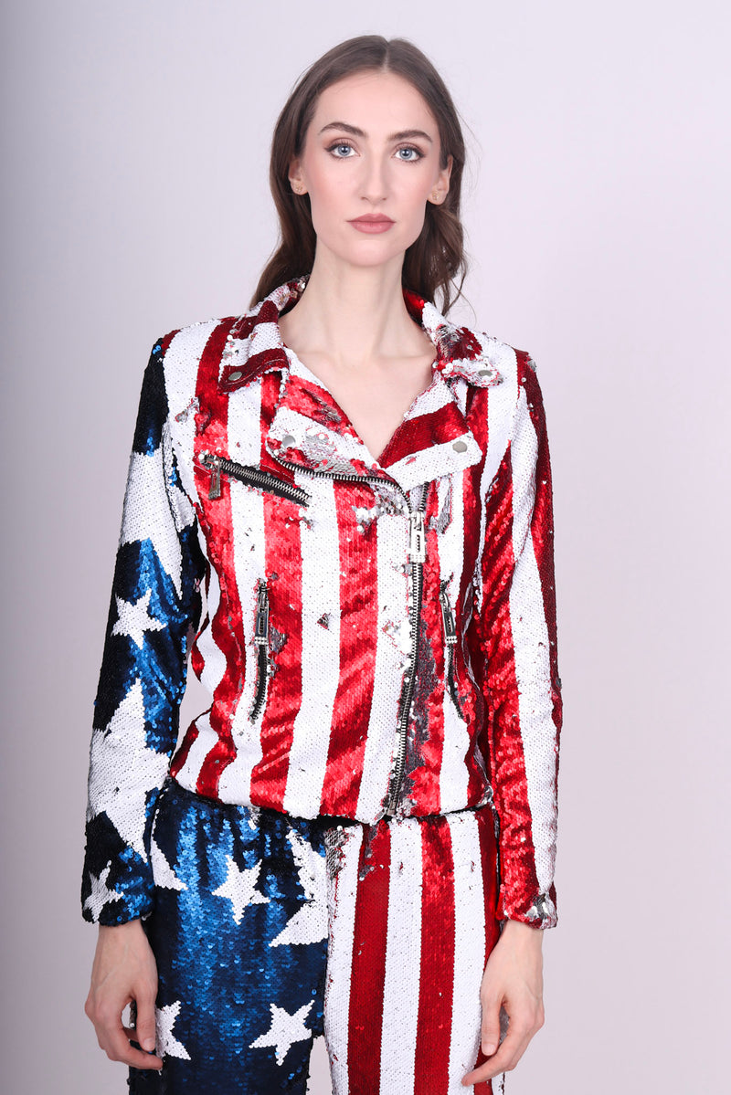 Any Old Iron Stars and Stripes Moto Jacket