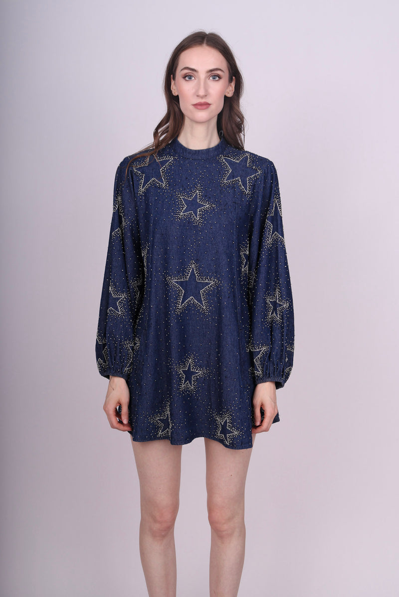 Any Old Iron Starburst Denim Dress