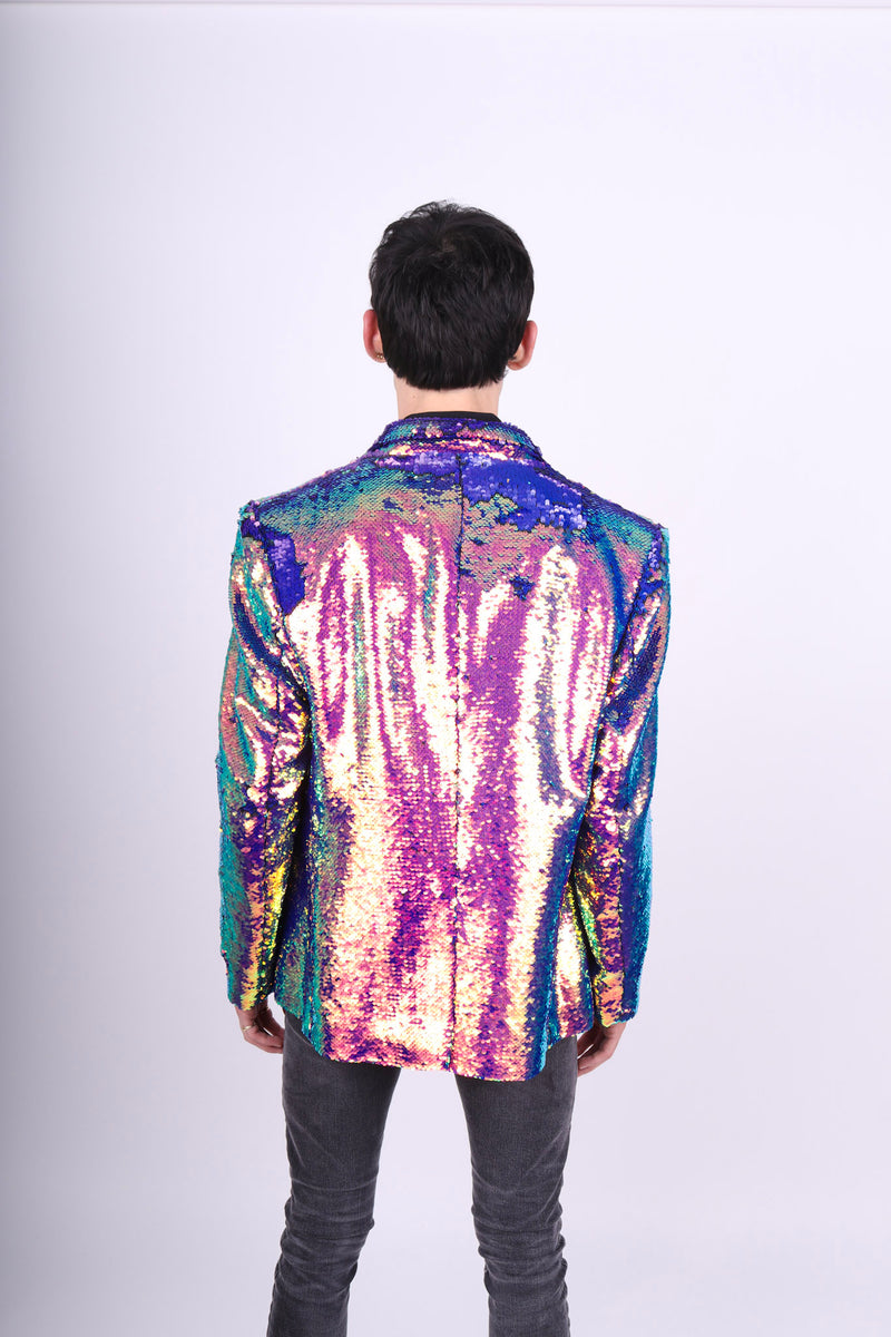 Any Old Iron Men's Oil Slick Sequin Jacket