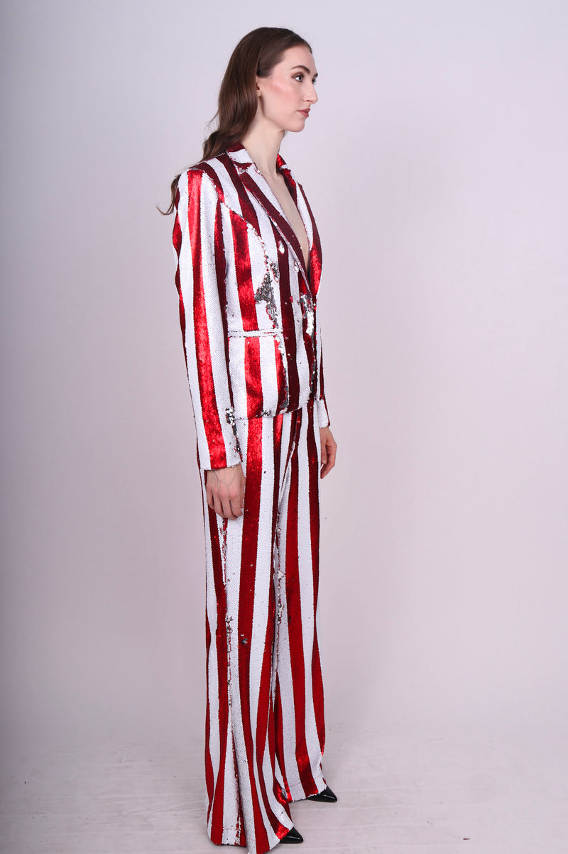 Any Old Iron Red Stripped Suit