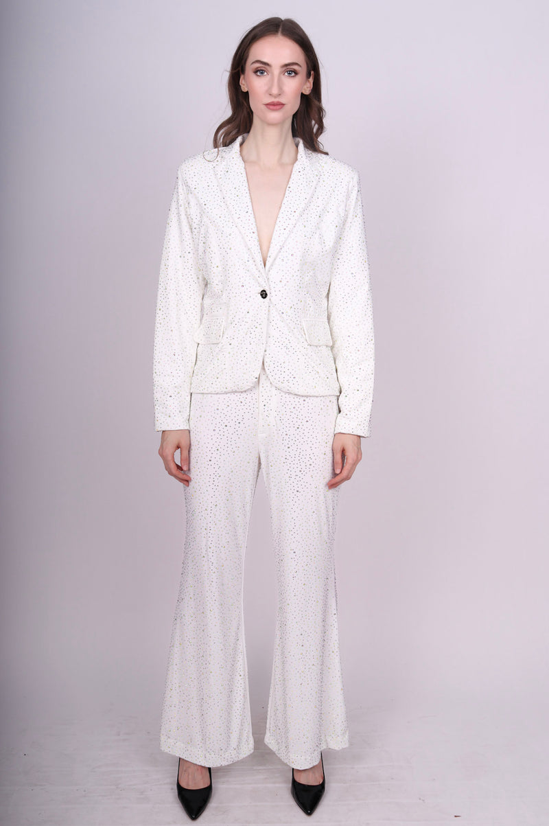 Any Old Iron Rhinestone White Suit