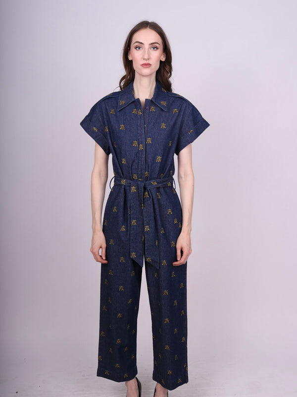 Any Old Iron Wasp Denim Jumpsuit