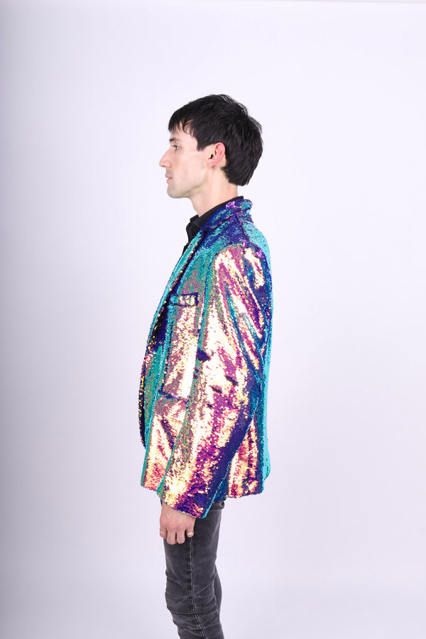 Any Old Iron Men's Oil Slick Sequin Jacket