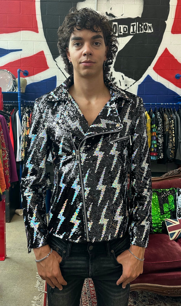 Any Old Iron Men's Black Side of Lightning Moto