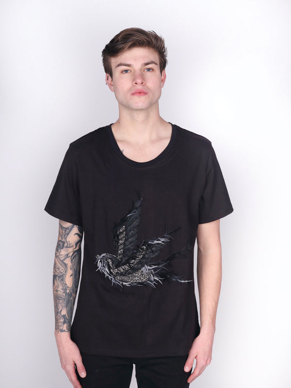 Any Old Iron Men’s Black Swallow T-Shirt