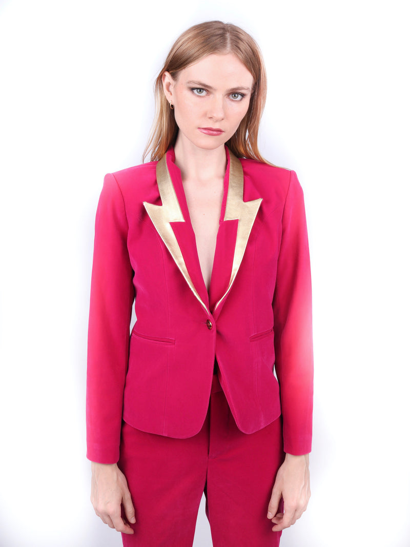 Any Old Iron Pink Zane Velvet Suit