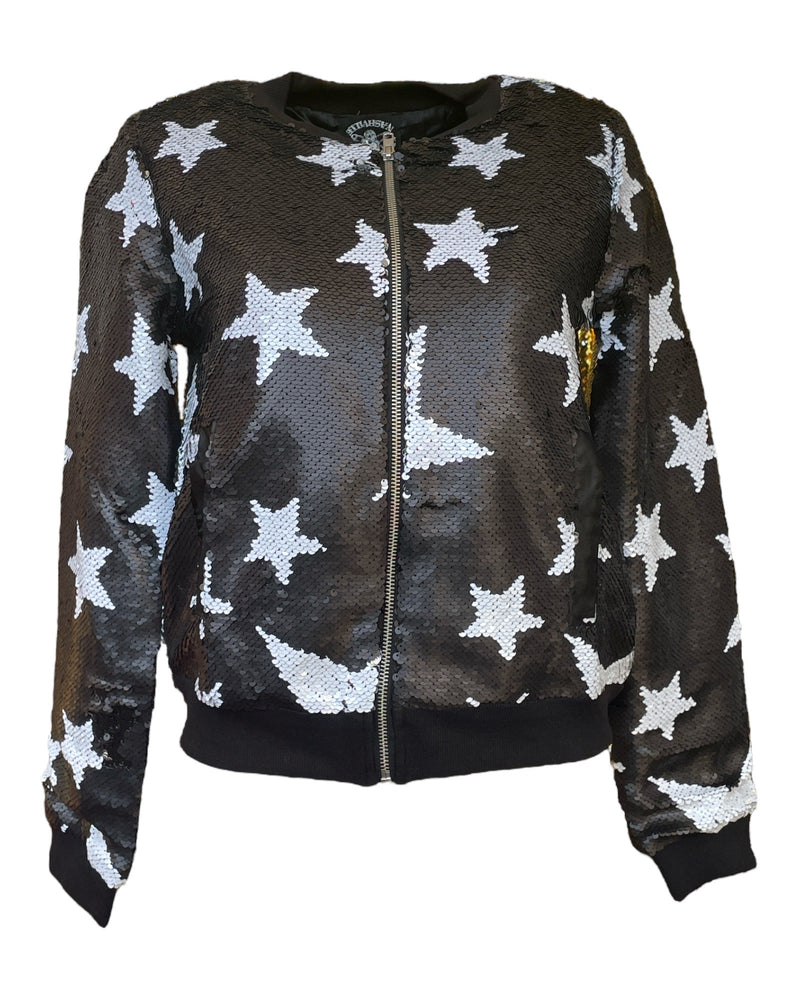 Any Old Iron Sparkle Star Bomber Jacket