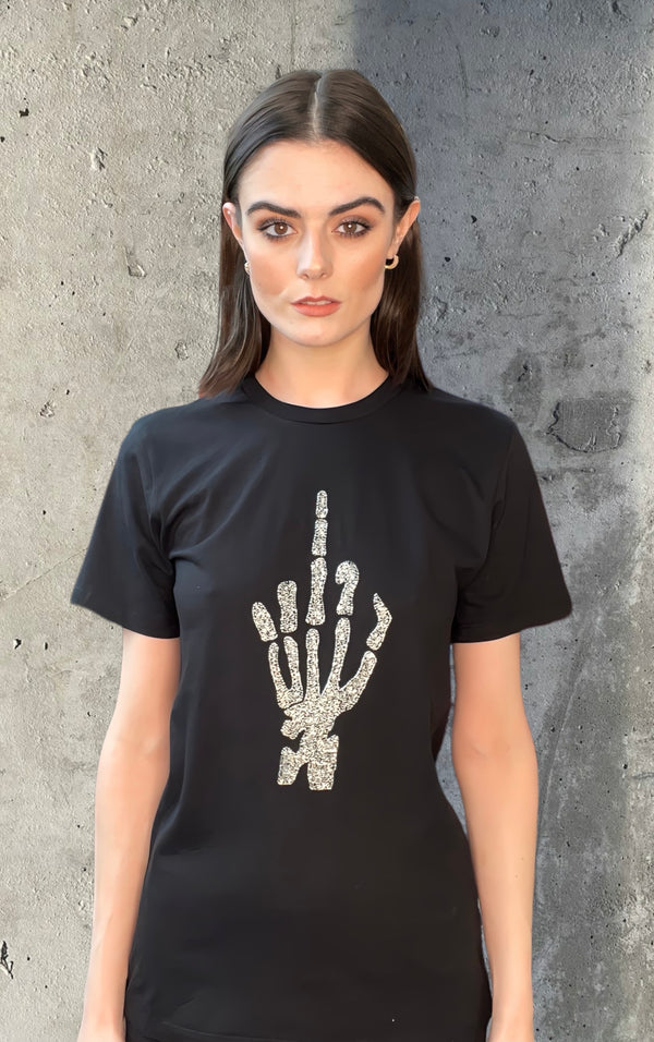 Any Old Iron Skull Finger T-Shirt