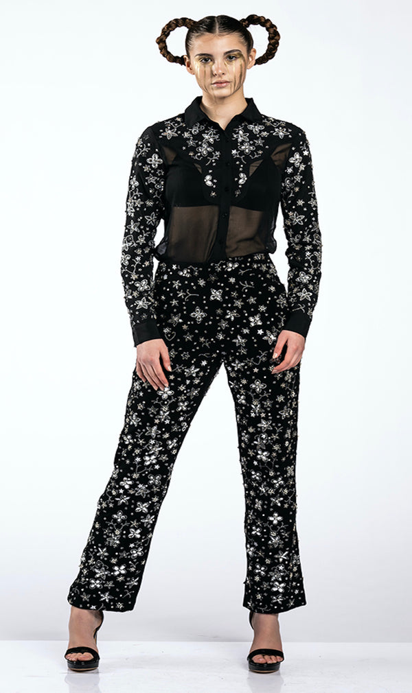 Any Old Iron Crystal Flowers Trouser