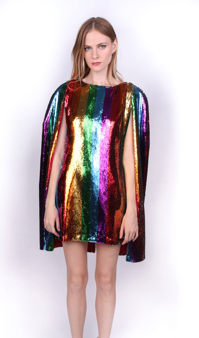 Any Old Iron Rainbow Cape Dress Any Old Iron Rainbow Cape Dress
