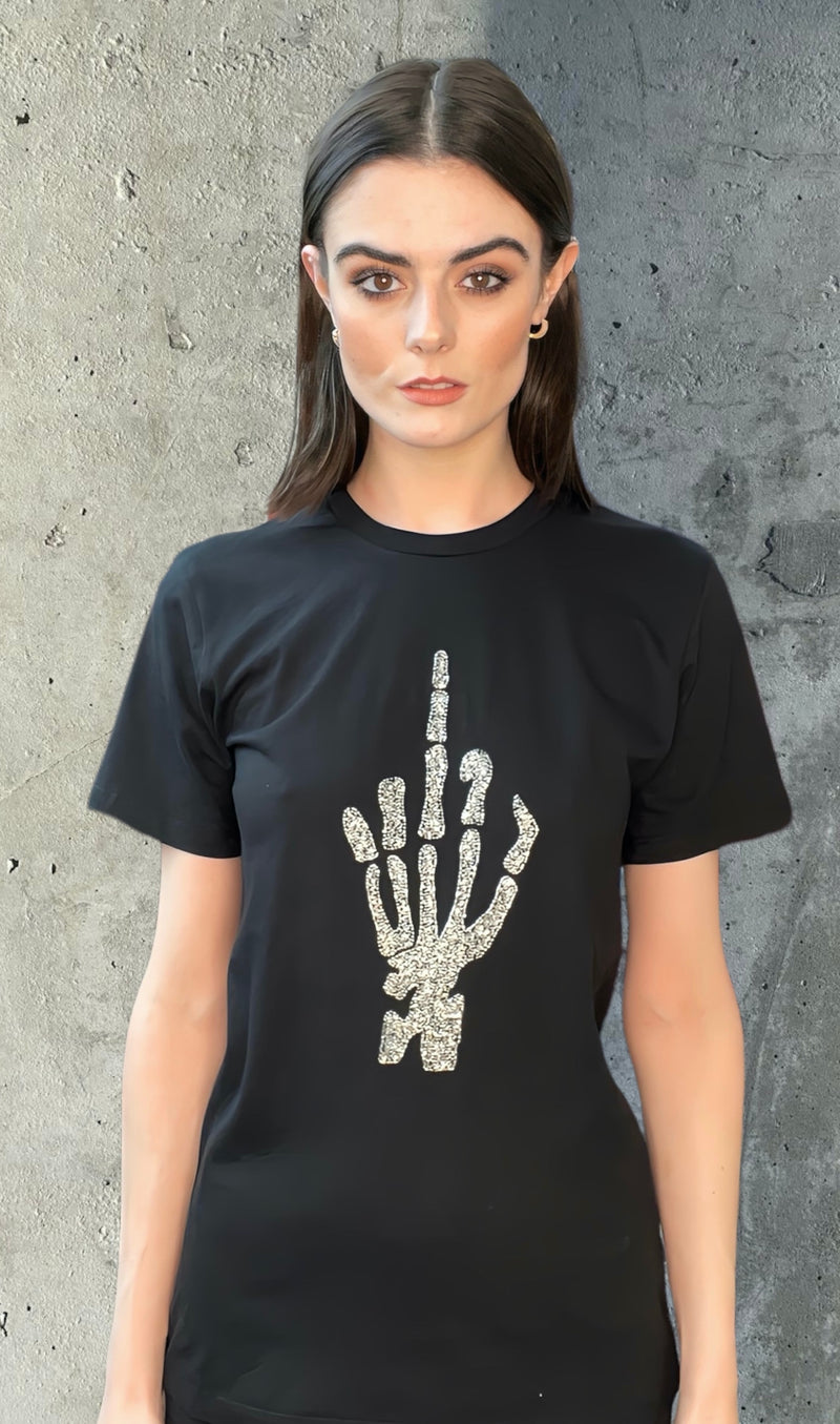Any Old Iron Skull Finger T-Shirt