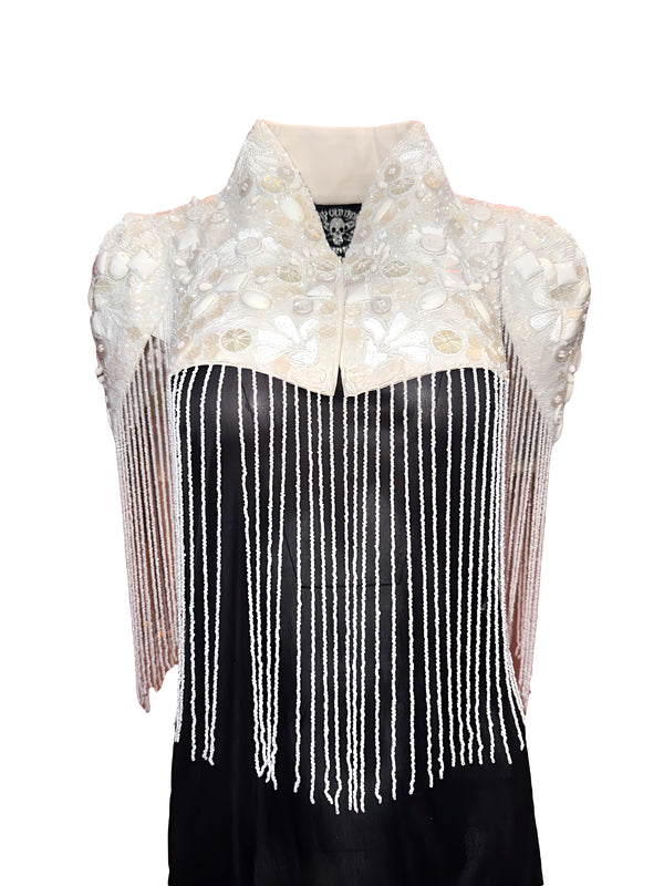 Any Old Iron White Button Shrug