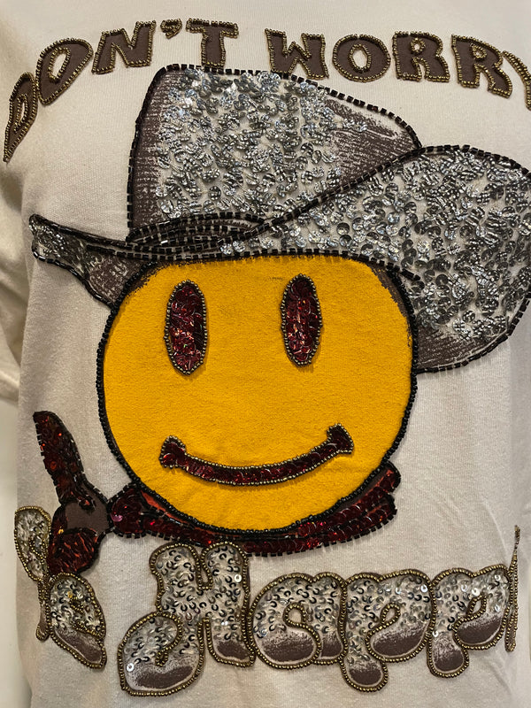 Any Old Iron X Vinyl Ranch Cowboy Don't Worry Be Happy Unisex T-Shirt
