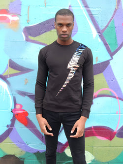 Any Old Iron Men's Zebra Stripe Lightning Sweatshirt
