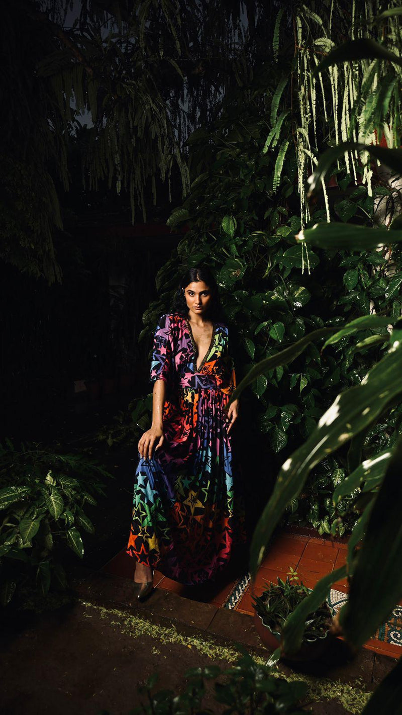 Any Old Iron New Rainbow Star Kaftan Dress