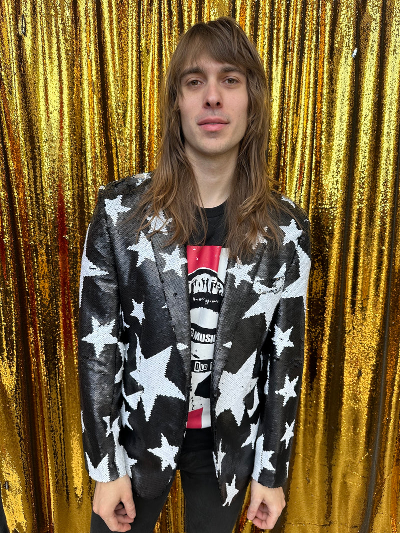 Any Old Iron Men's Sparkle Star Blazer Jacket