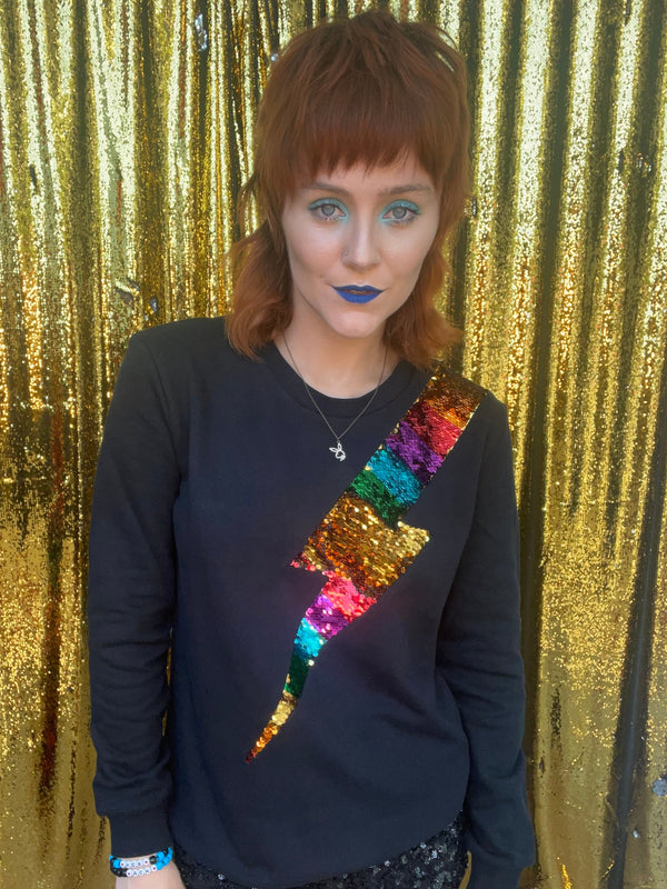 Any Old Iron Rainbow Gold Lightning Sudadera