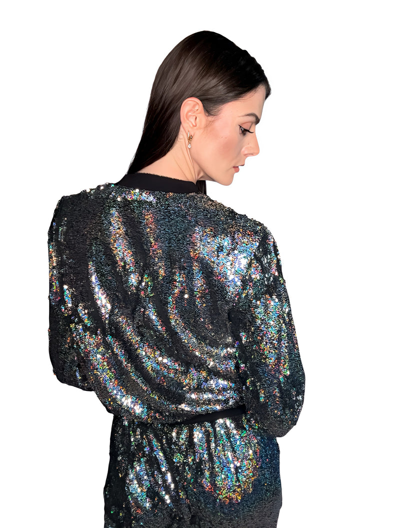 Any Old Iron Rainbow Glitter 4Ever Bomber Jacket