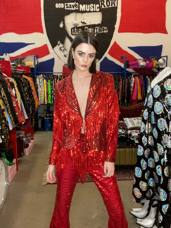 Any Old Iron Super Red Fringe Suit