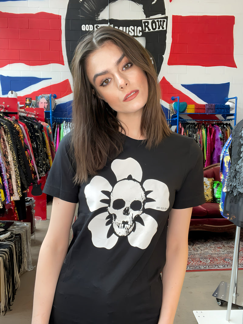 Any Old Iron Floral Skull T-Shirt