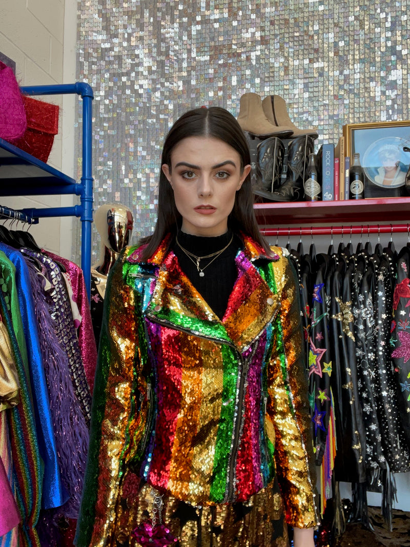 Any Old Iron Rainbow Sequin Moto