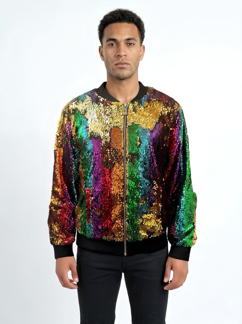 y*e様 希少 60s souvenir jacket rainbow Any Old Iron Men's Rainbow Bomber Jacket
