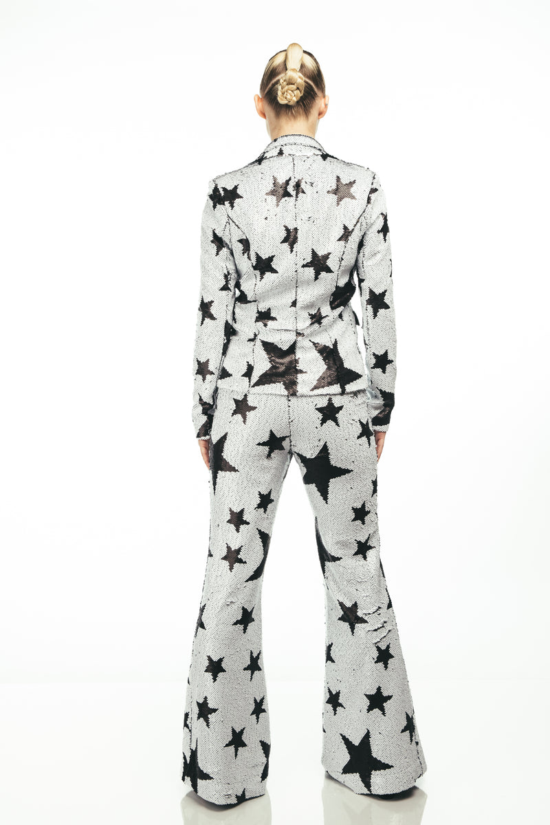 Any Old Iron Sparkle Star White Blazer