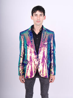 Any Old Iron Men's Oil Slick Sequin Jacket