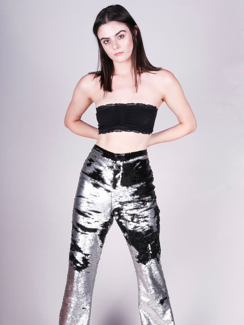 Any Old Iron Matte Silver Sequin Pants
