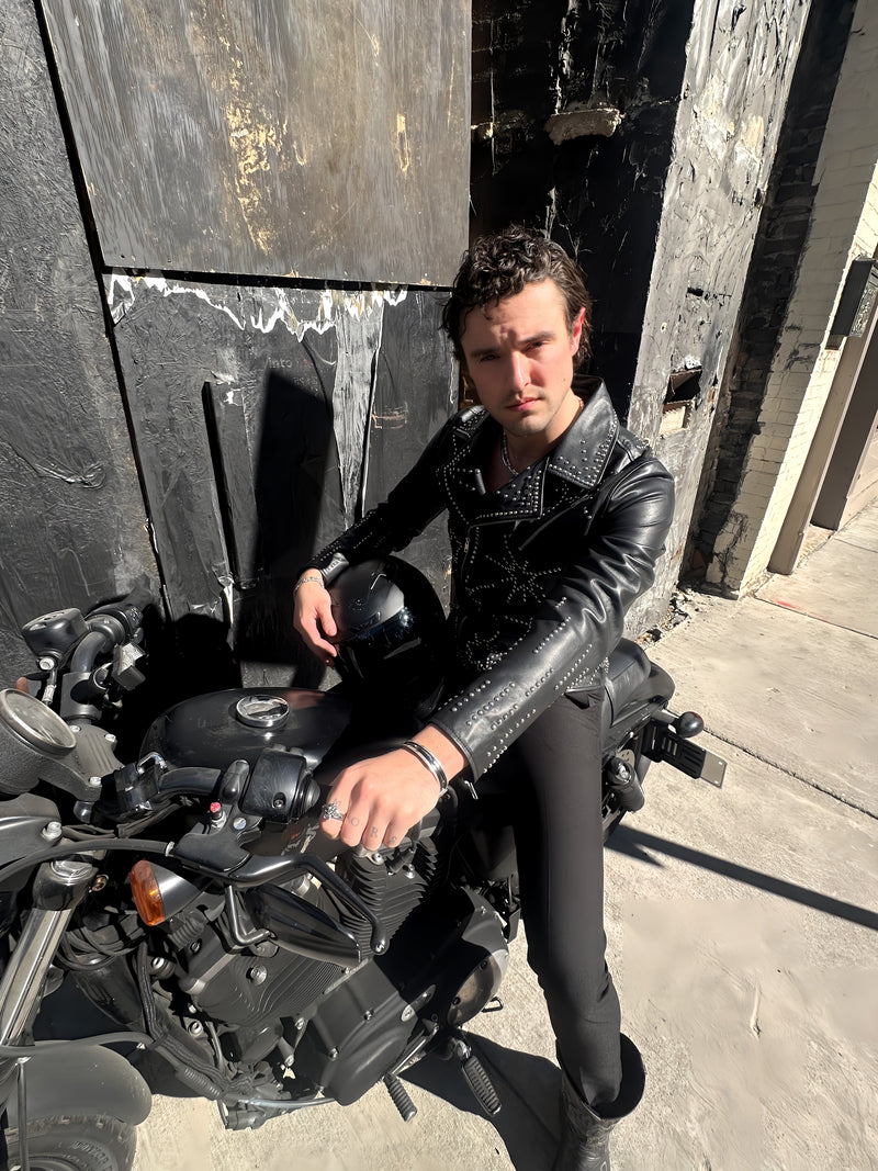 Any Old Iron Men's Starburst Leather Jacket