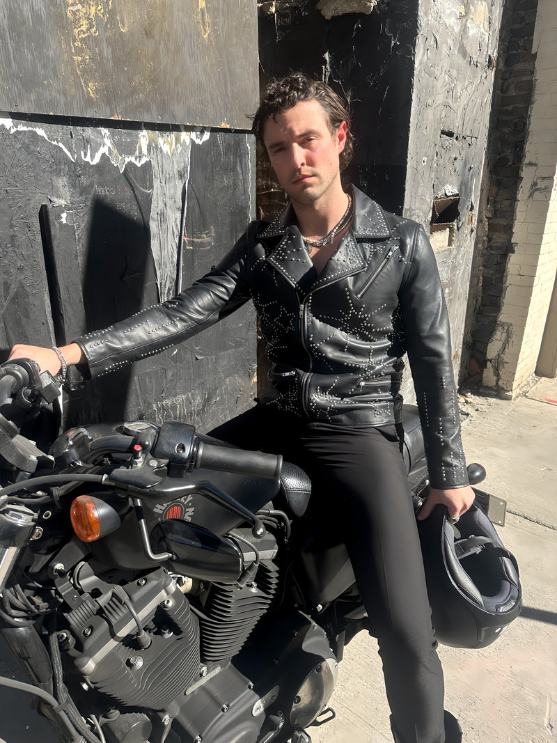 Any Old Iron Men's Starburst Leather Jacket