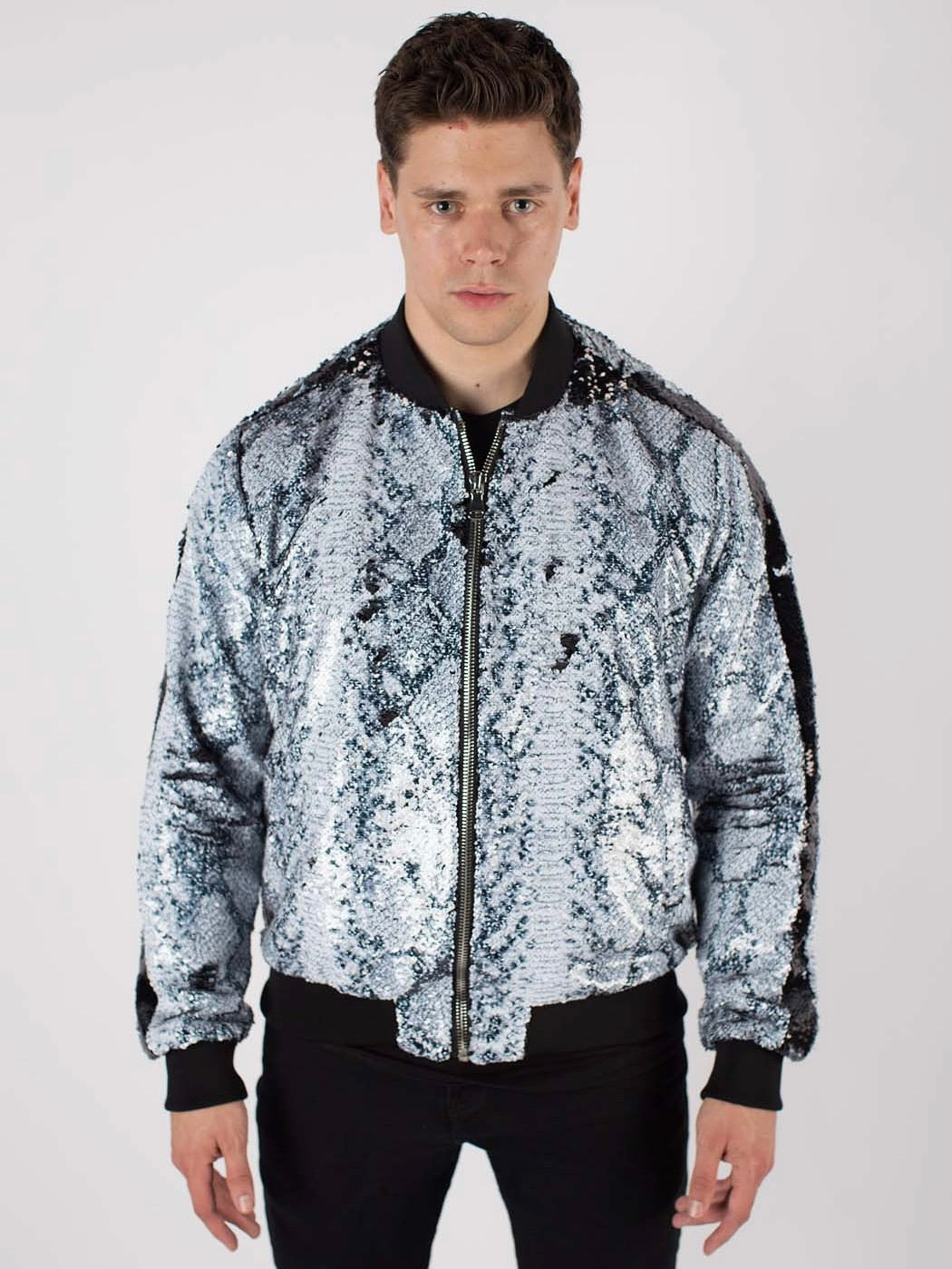 Any Old Iron Men's Whitesnake Sequin Bomber Jacket