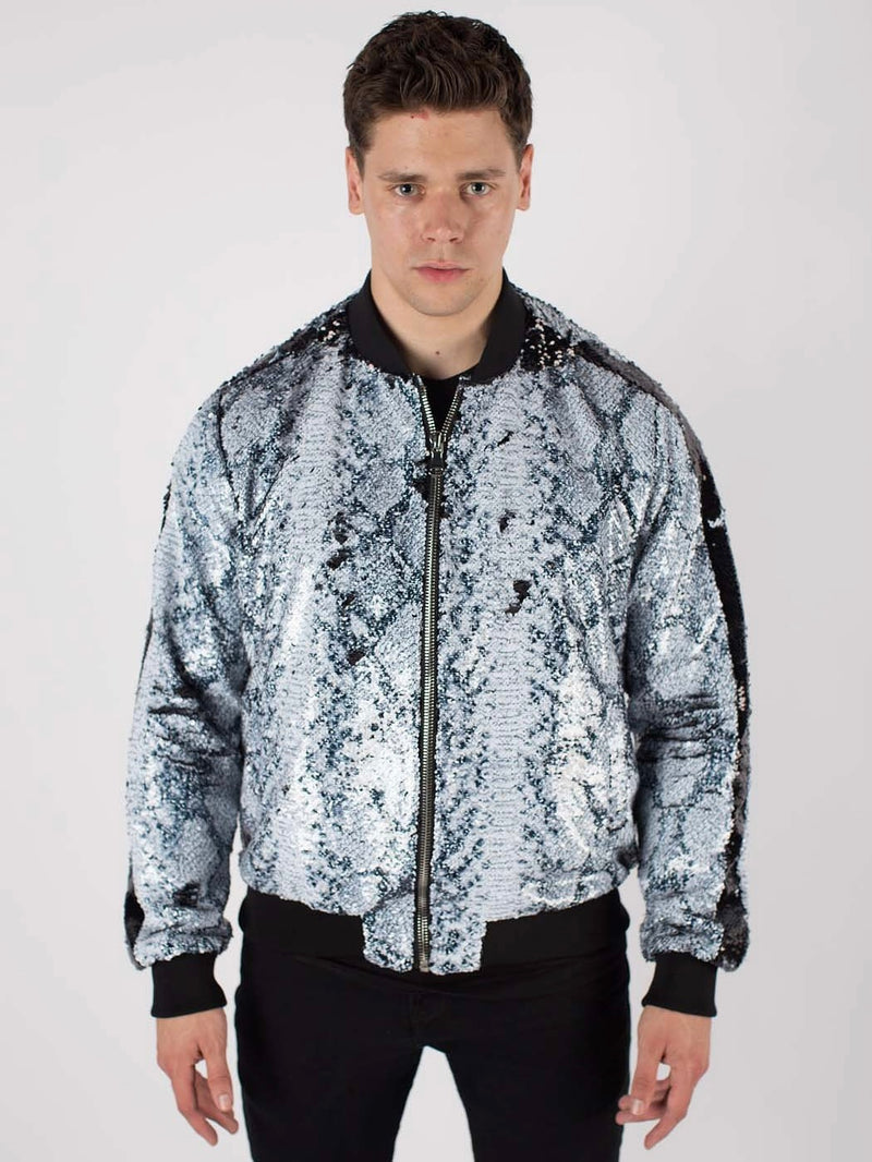 Any Old Iron Men's Whitesnake Sequin Bomber Jacket