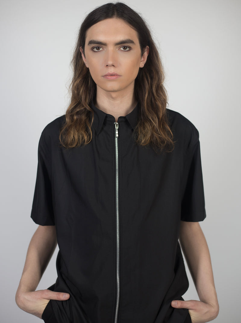 Any Old Iron Zip Up Collared Shirt