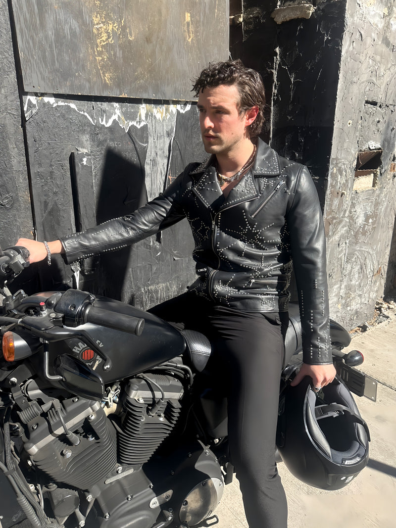 Any Old Iron Men's Starburst Leather Jacket