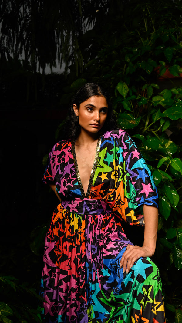 Any Old Iron New Rainbow Star Kaftan Dress