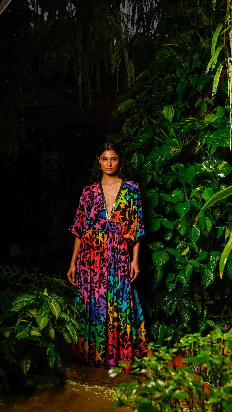 Any Old Iron New Rainbow Star Kaftan Dress
