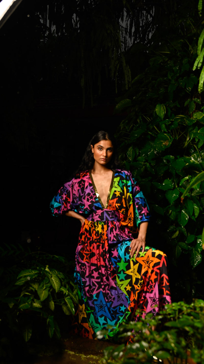 Any Old Iron New Rainbow Star Kaftan Dress