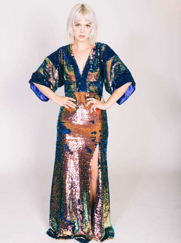 Any Old Iron Oil Slick Kimono Gown