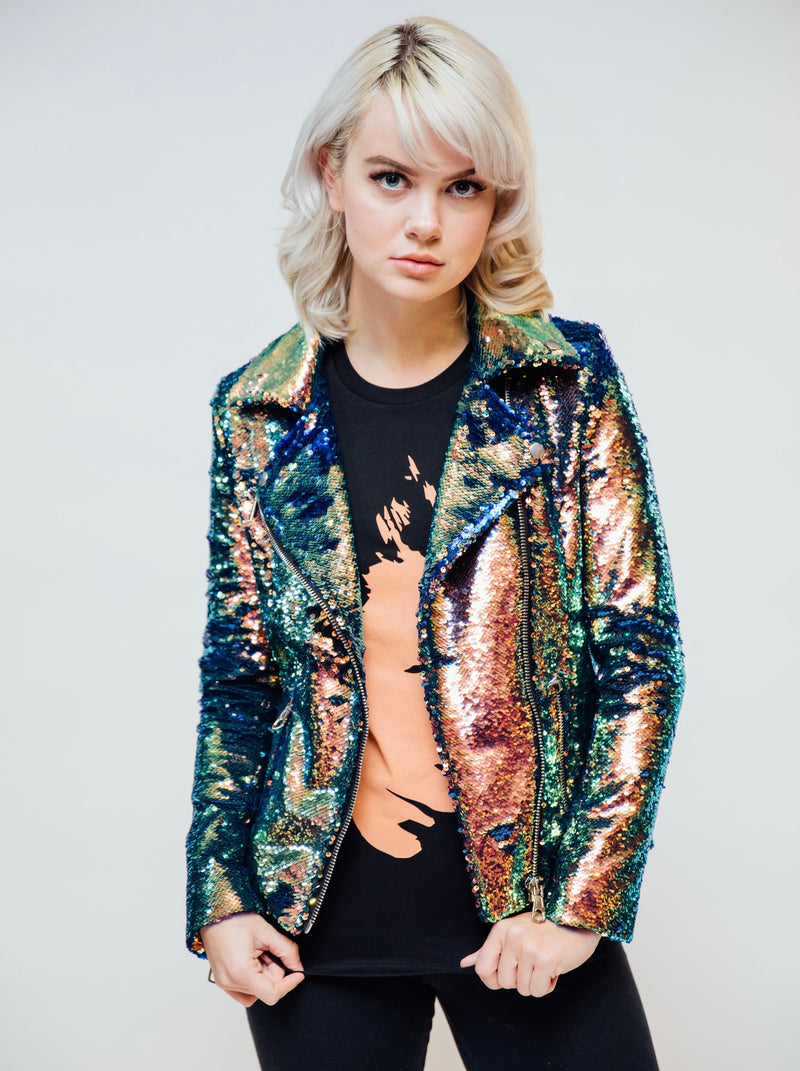 Any Old Iron Oil Slick Moto Jacket
