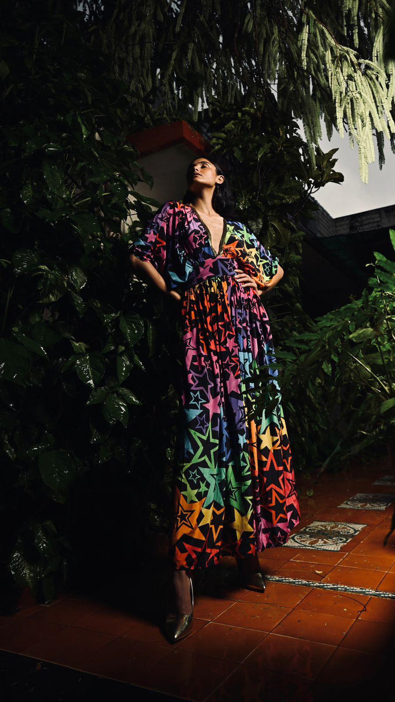 Any Old Iron New Rainbow Star Kaftan Dress