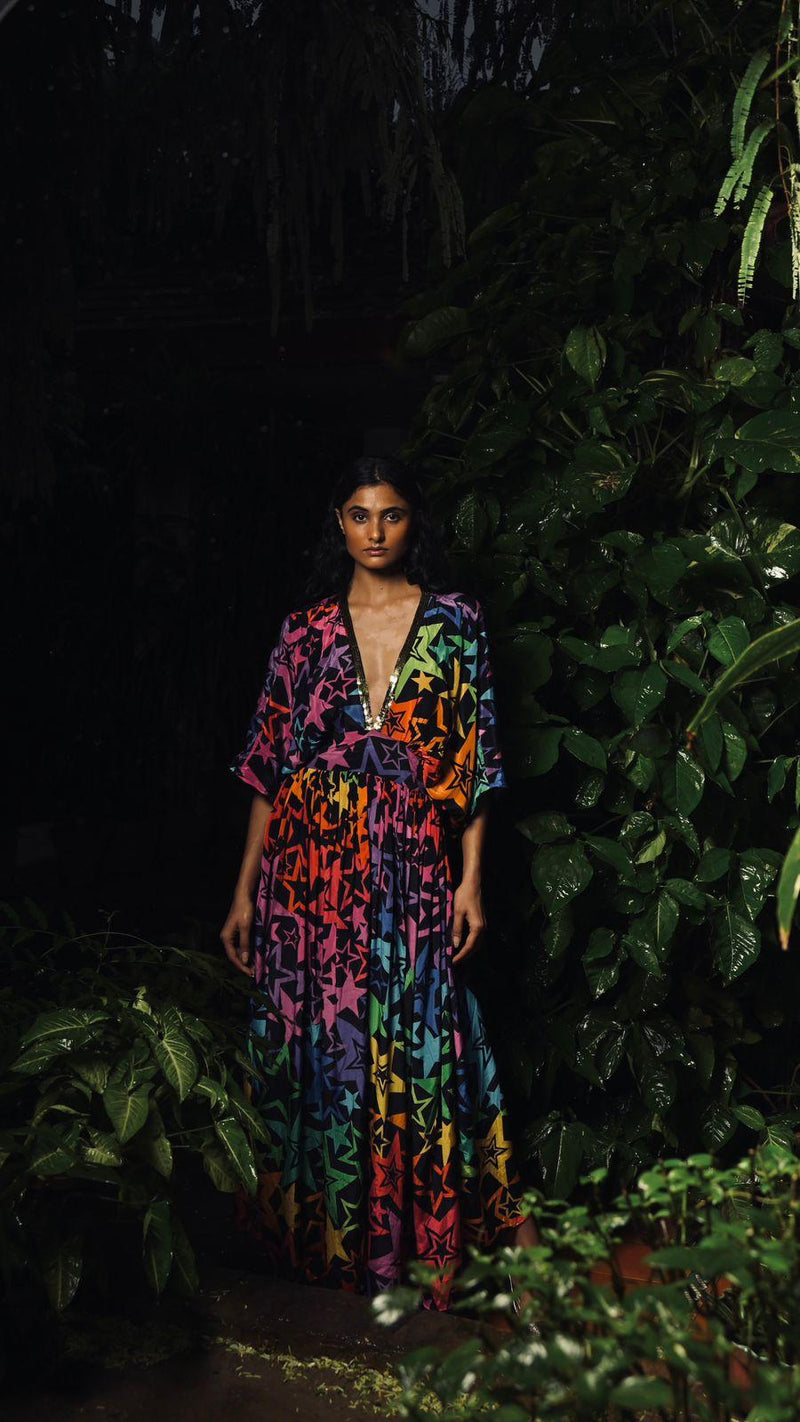 Any Old Iron New Rainbow Star Kaftan Dress